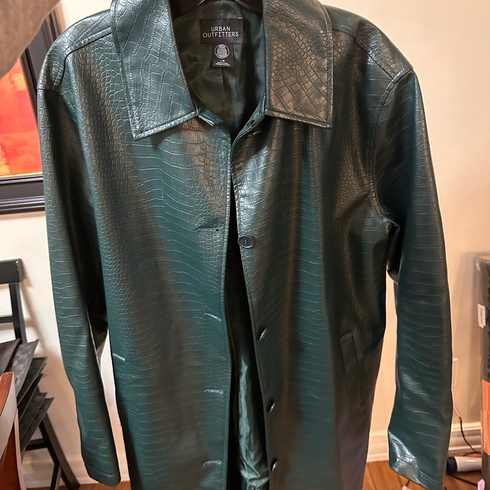 Urban Outfitters Dark Green Faux Pleather Jacket